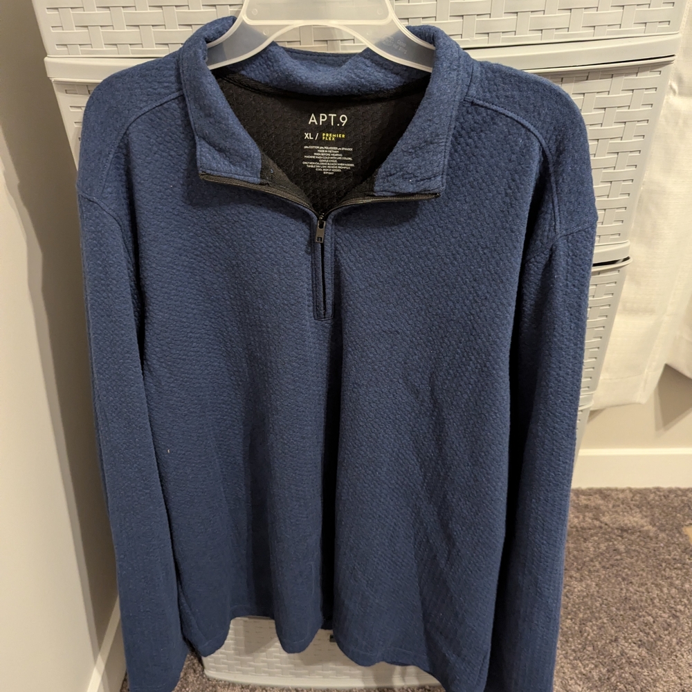 Apt. 9 Men's Blue Half-Zip Textured Pullover